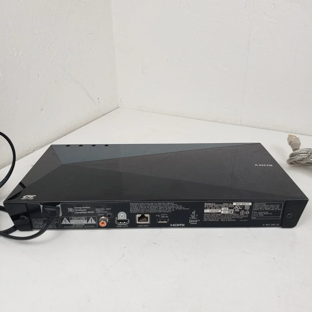 Sony BDP-BX510 Blu-ray DVD Player 3D Built-in Wi-Fi Black HDMI No Remote